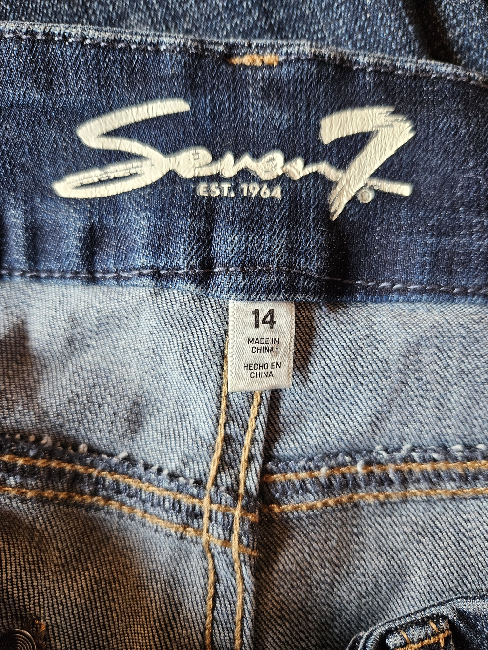 Women's Seven7 Dark Wash Tummyless High Rise Skinny Jeans - Blue - Picture 6 of 8